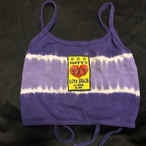 Vintage 90’s Duffy’s Love Shack Purple Tie-dye Halter Top St. Thomas OSFM